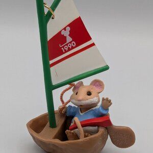 Hallmark Keepsake Mouseboat 1990, Vintage Christmas Ornament